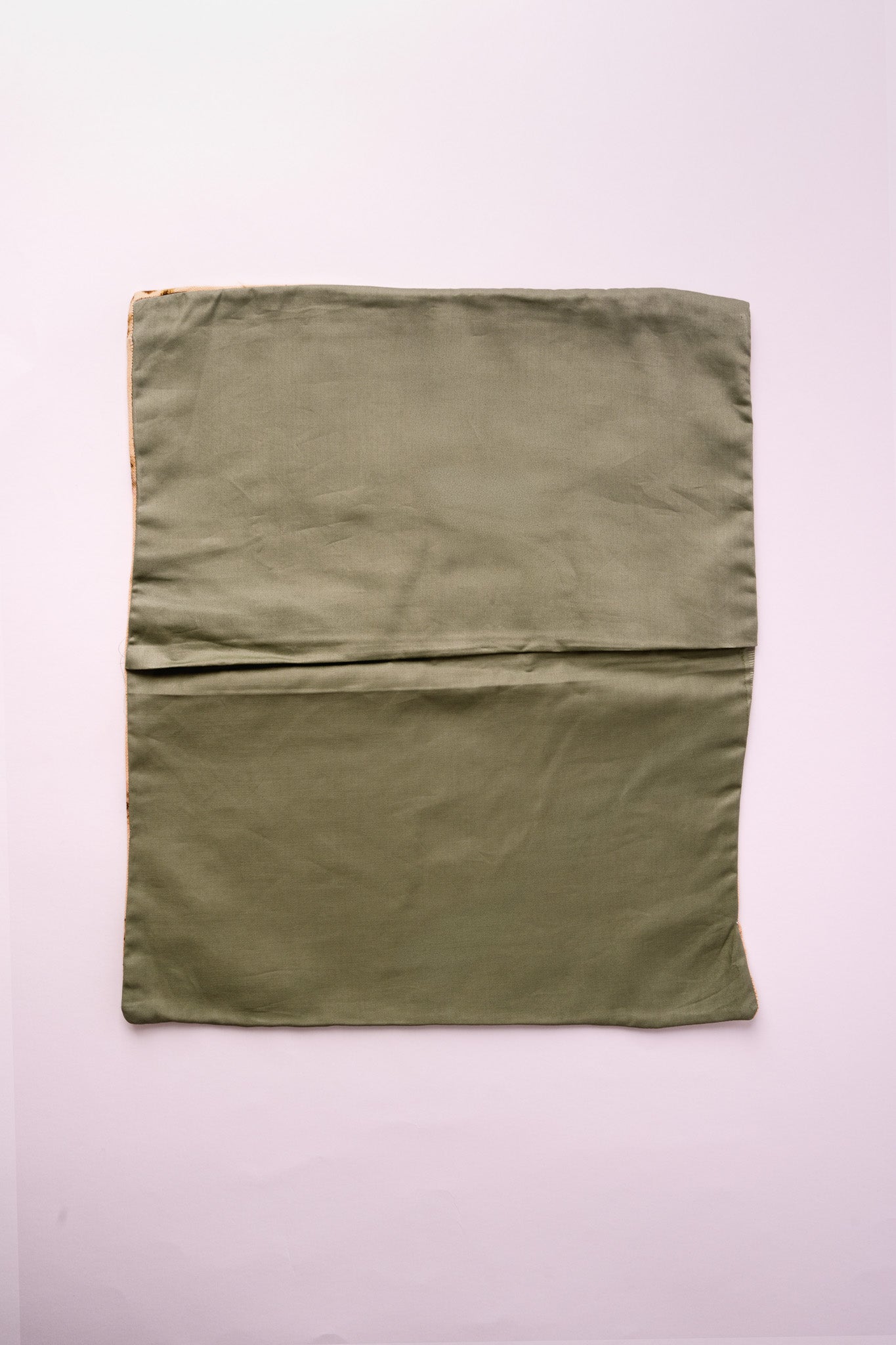 Copricuscino Ecoprint – Foglie e Fiori – Crema e Verde