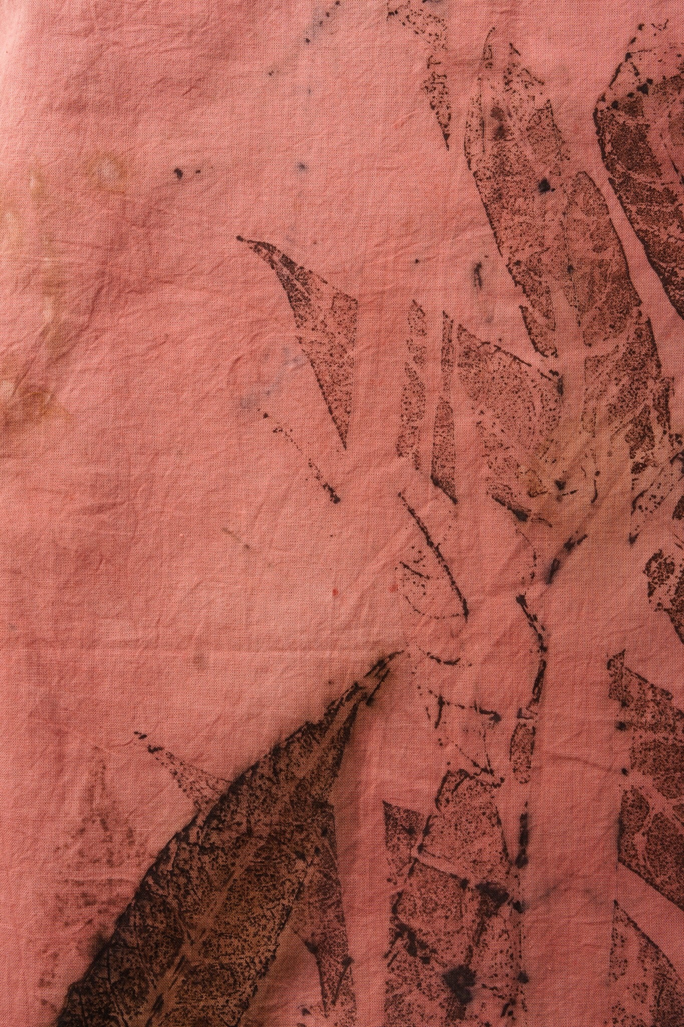Foulard Ecoprint – Foglie – Salmone #2