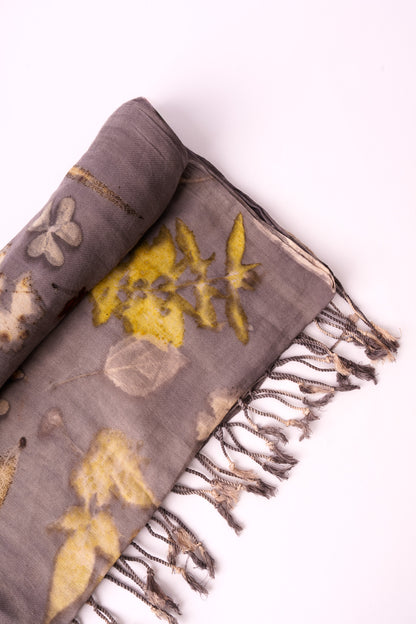Sciarpa Ecoprint – Forme Botaniche – Viola