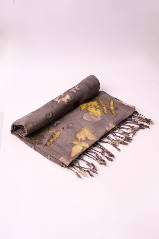 Sciarpa Ecoprint – Forme Botaniche – Viola