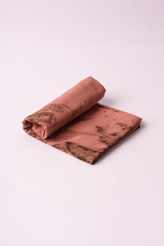 Foulard Ecoprint – Foglie – Salmone #1