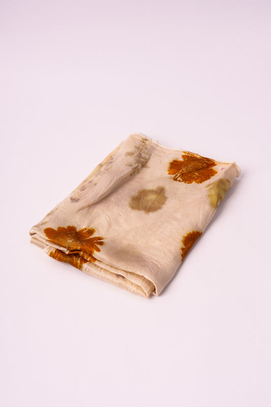 Foulard Ecoprint – Fiori – Bianco