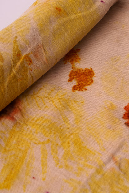 Sciarpa Ecoprint – Fiori – Giallo