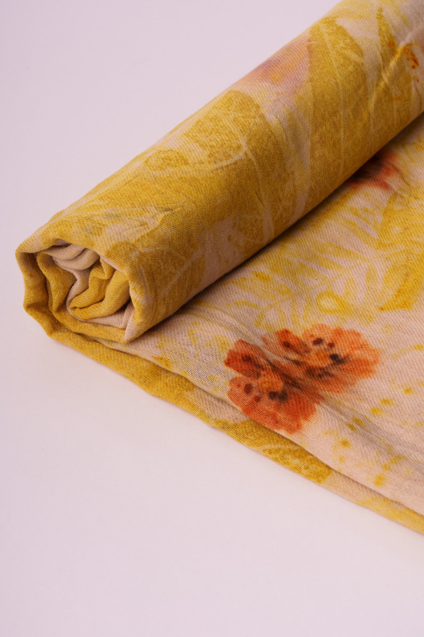 Sciarpa Ecoprint – Fiori – Giallo