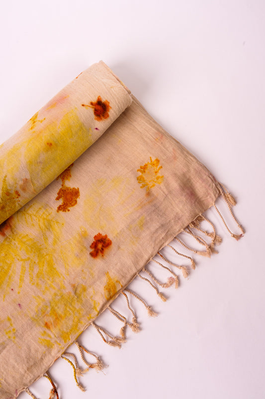 Sciarpa Ecoprint – Fiori – Giallo