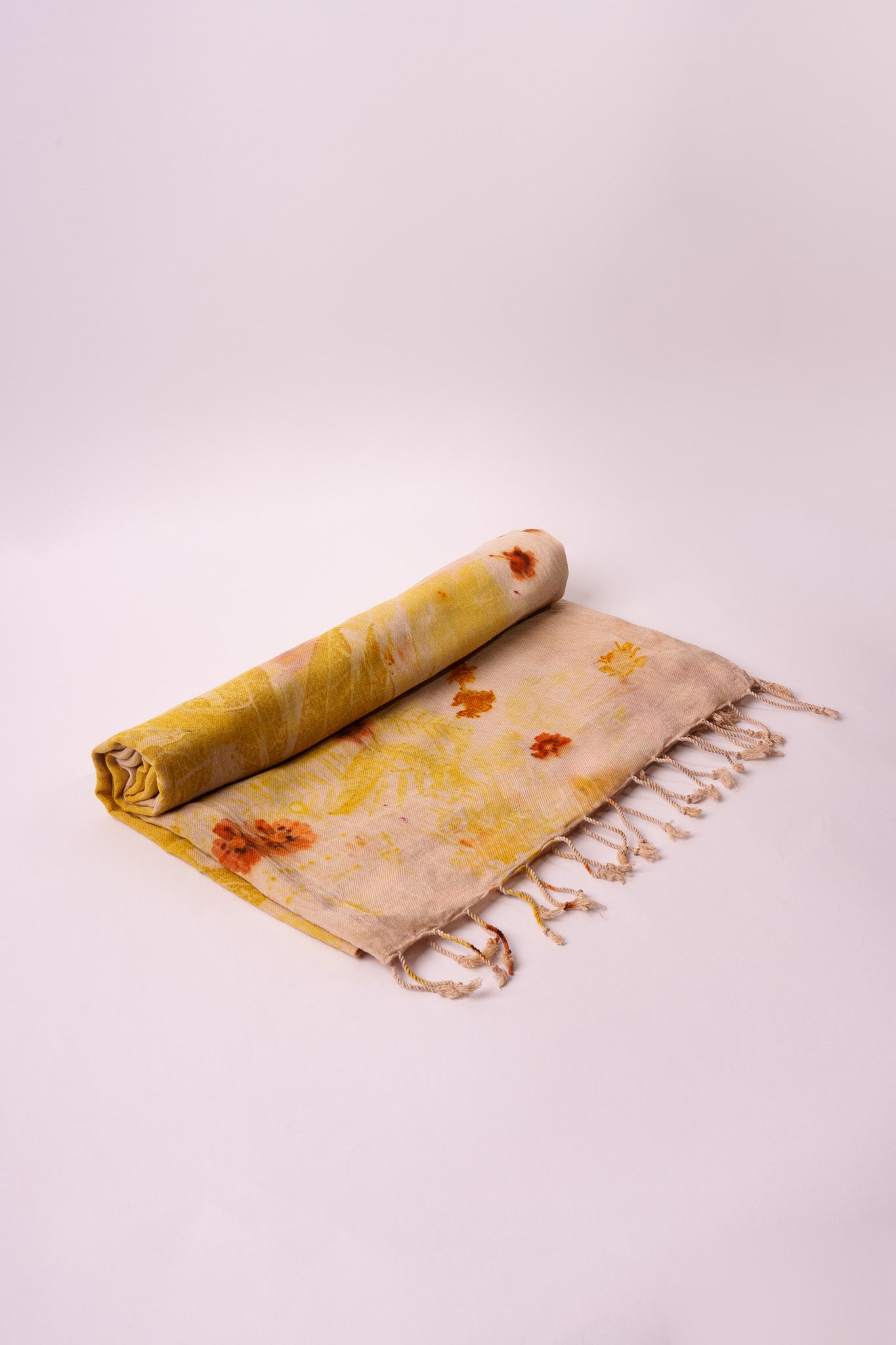 Sciarpa Ecoprint – Fiori – Giallo