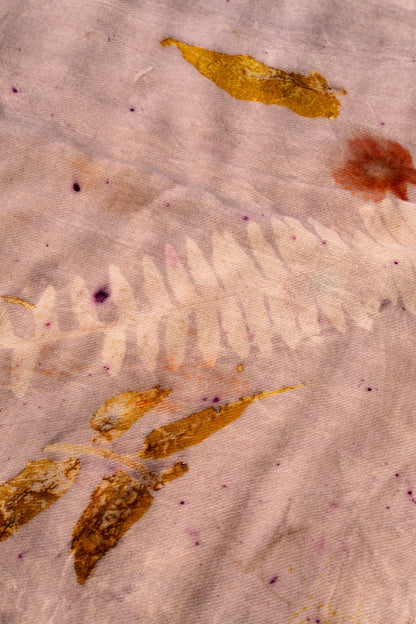 Sciarpa Ecoprint – Fiori – Lilla
